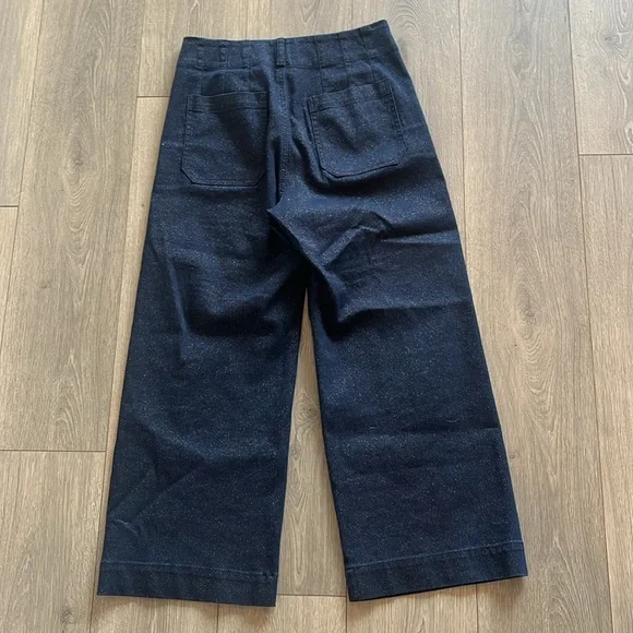 COPY - The Colette Sparkle Denim Cropped Wide-Leg Jeans by Maeve Size 28